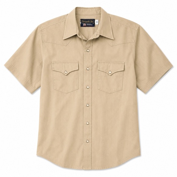 Panhandle Slim Other - Vintage 80s Panhandle Slim Western Pearl Snap Tan Short Sleeve Men's 17.5 XL